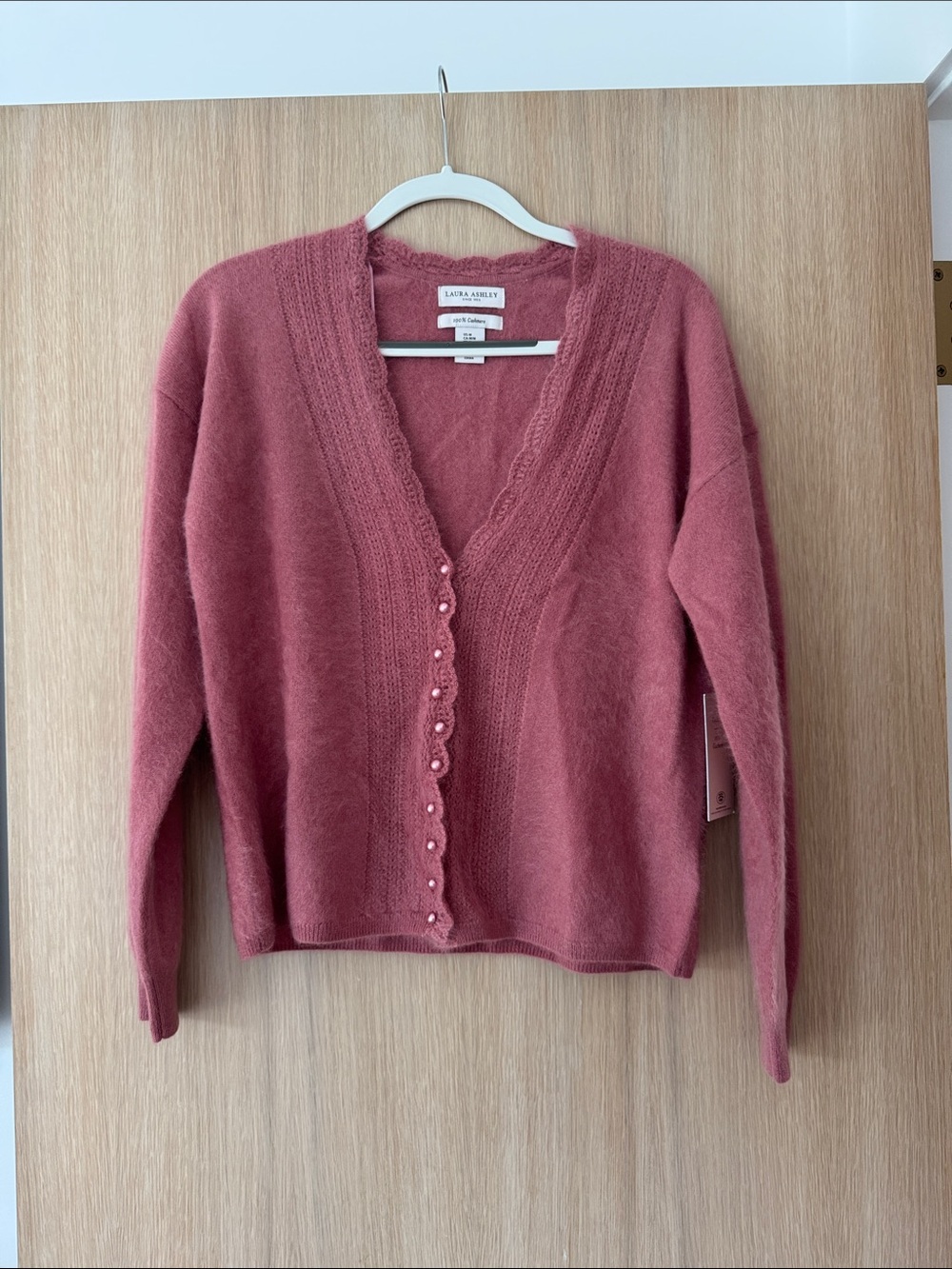 Laura Ashley 100% Cashmere sweater. Pink. Size M. New with tags.